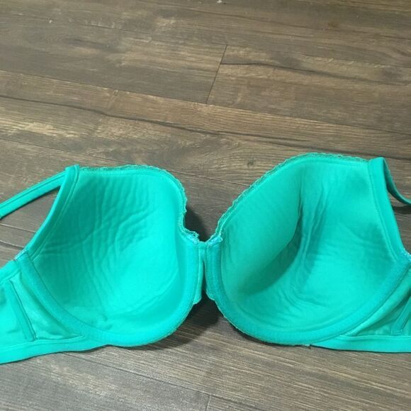 Cacique turquoise 40DD lace embossed bra - Picture 2 of 3